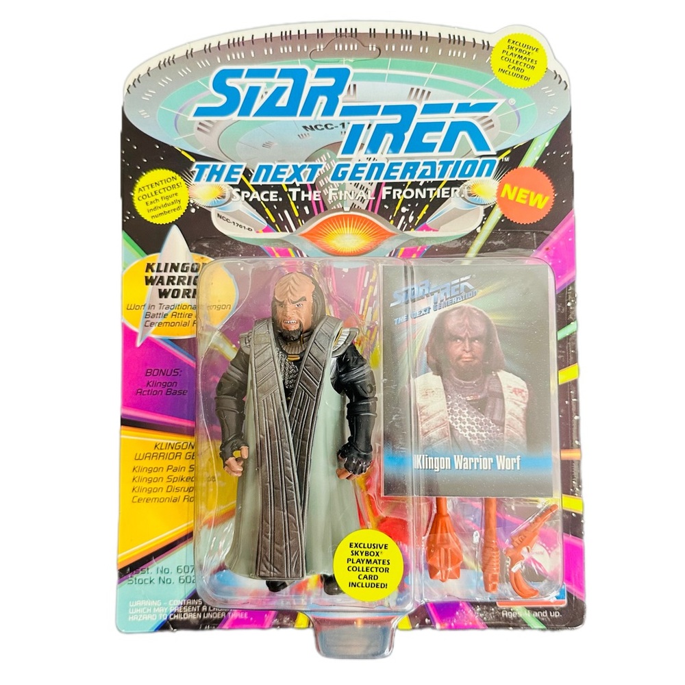 Star Trek The Next Generation KLINGON WARRIOR WORF 1993 Playmates w/ Card NEW!